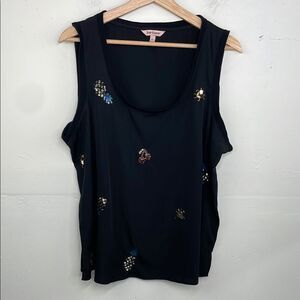 Juicy Couture Black Tank Top with Embellishments size XL